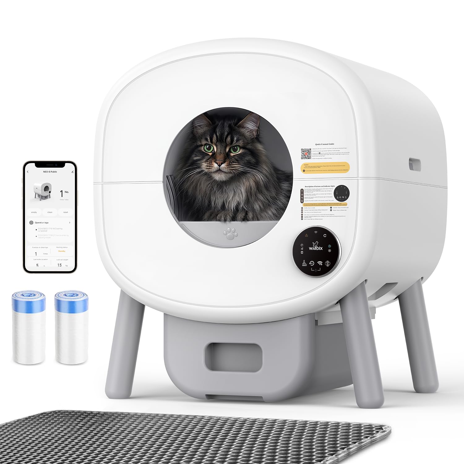 Smart Self-Cleaning Cat Litter Box (65L/85L Extra Large)