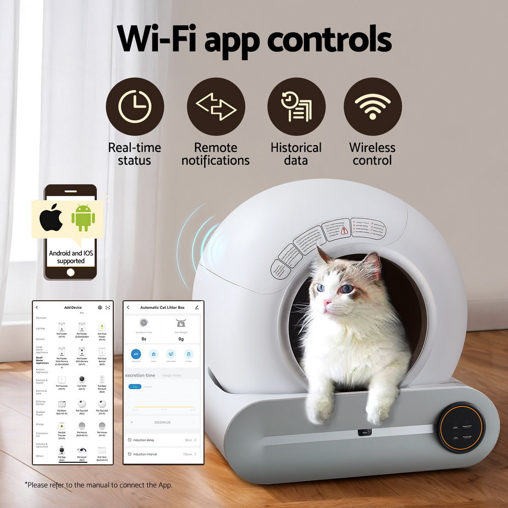 i.Pet Self-Cleaning Cat Litter Box with App Control (9L)
