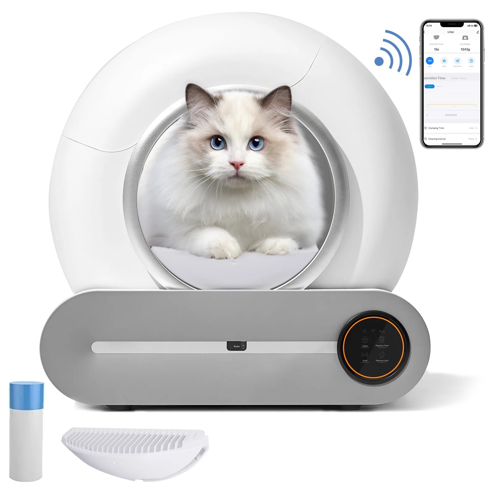 Smart Self-Cleaning Cat Litter Box with App Control & Safety Sensors